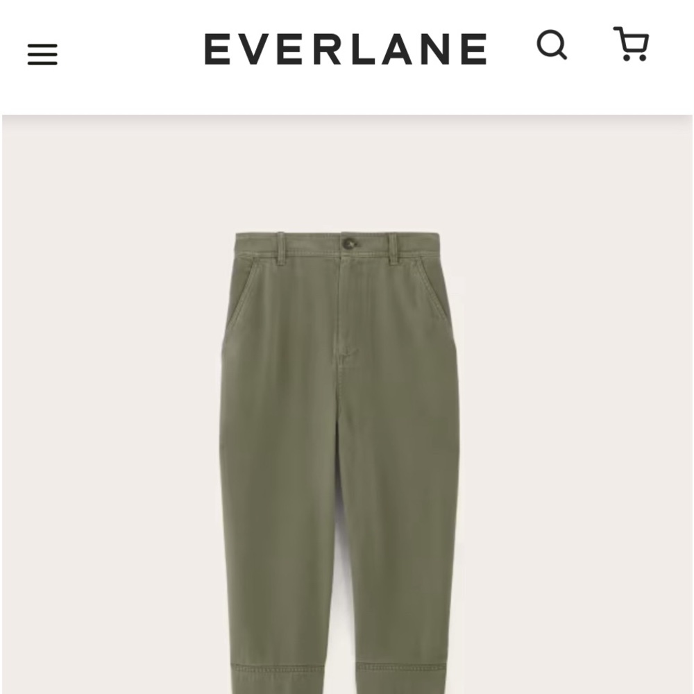 Everlane The Chino in Buttersoft Kalamata (khaki green) size 6 - Worn Once